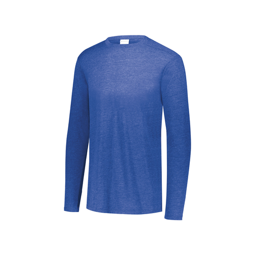 [FTLCUBRY-YS-LOGO3] Decker Youth Tri-Blend T-Shirt - Long Sleeve (Youth S, Royal, Logo 3)
