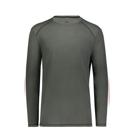 [6845.98D.S-LOGO2] Men's SoftTouch Long Sleeve (Adult S, Gray, Logo 2)