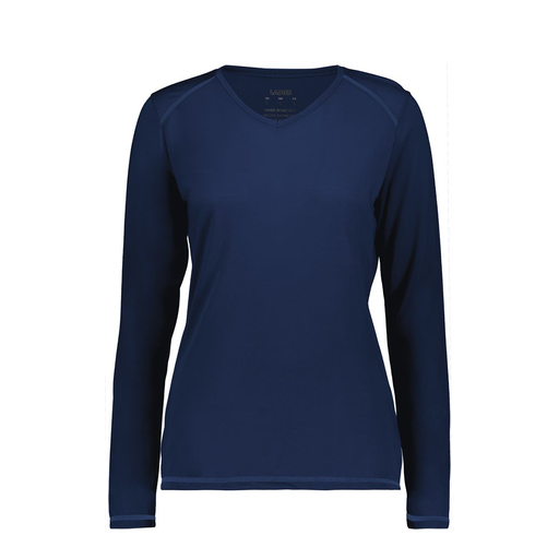 [6847.065.XS-LOGO2] Women's SoftTouch Long Sleeve (Female Adult XS, Navy, Logo 2)