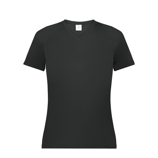 [2792.080.XS-LOGO2] Ladies Smooth Sport V-Neck T-Shirt (Female Adult XS, Black, Logo 2)