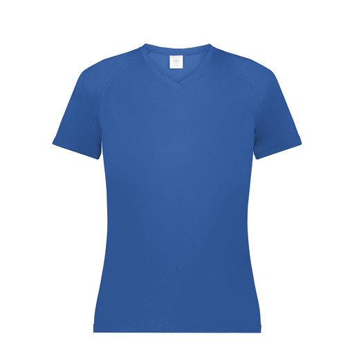 [2792.060.XS-LOGO2] Ladies Smooth Sport V-Neck T-Shirt (Female Adult XS, Royal, Logo 2)