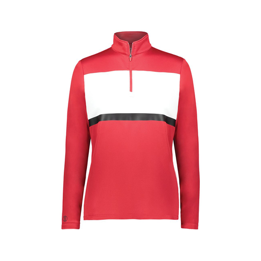 [222791.408.XS-LOGO3] Ladies Bold 1/4 Zip Pullover (Female Adult XS, Red, Logo 3)