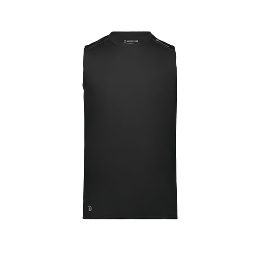 [222593.080.S-LOGO1] Men's CoolDry TankTop (Adult S, Black, Logo 1)