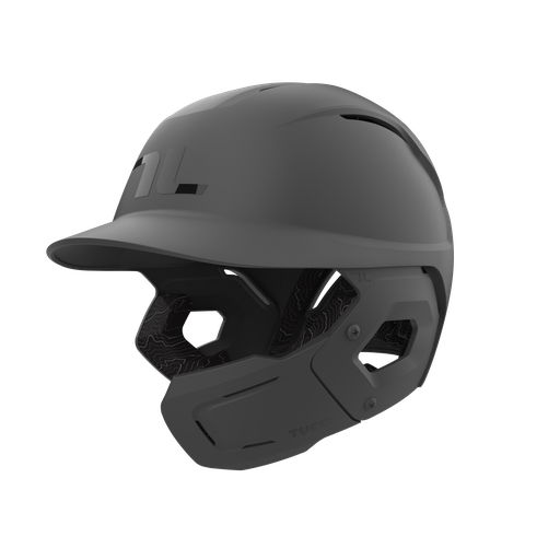 [34100023M01201] Potenza Batting Helmet with Jaw Flap (XS/S, Matte Gray, Right-Handed)